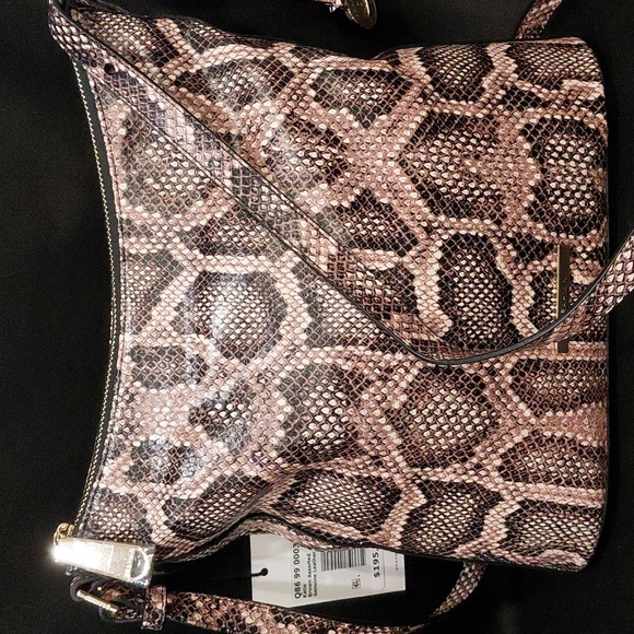 BRAHMIN KATIE Brown Snake Print Crossbody - Picture 11 of 12